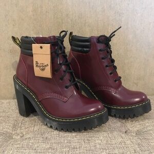Dr. Martens Women's Persephone Air Wave Burgundy Ankle Boots